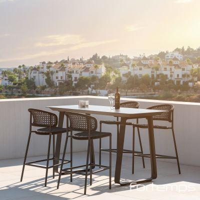 Ensemble de table bar Elko + 4 chaises Butterfly