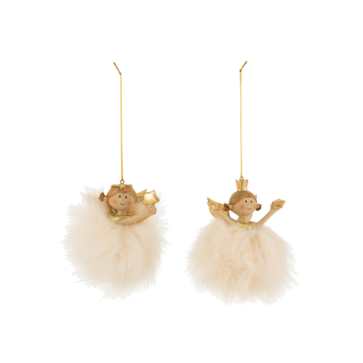 Suspension Ange beige/or