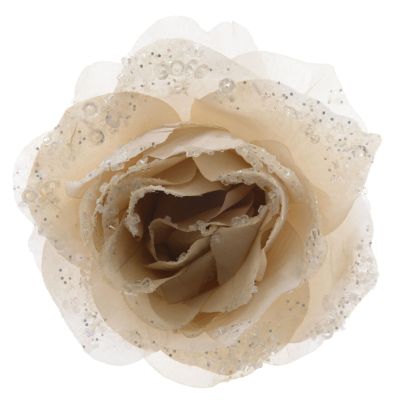 Rose de Noël crème à paillettes