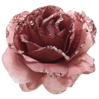 Rose de Noël à paillettes 