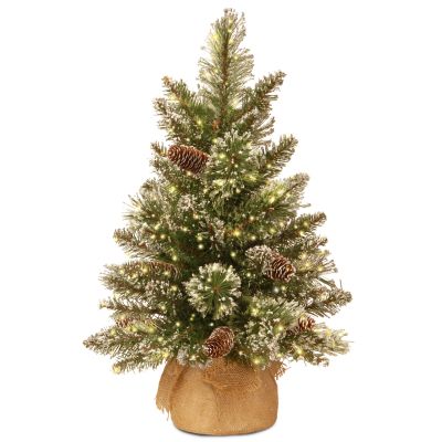 Sapin de noël glittery bristle burlap tree 61cm 15l