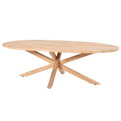 Table de jardin Prado Ellips en teck 240x115cm et armature en teck