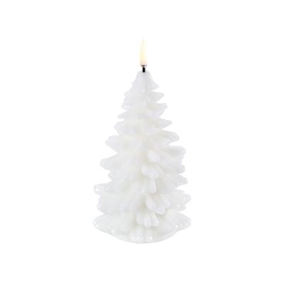 Bougie Christmas tree blanche à led 1x18cm
