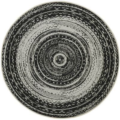 Tapis d'extérieur ø160 cm 'Antique' - Gris foncé