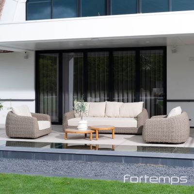 Salon de jardin Maxime - 1 banquette 3 places + 2x1 place