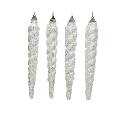 Lot de 4 stalactites blanc 