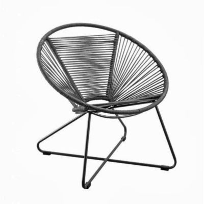 Fauteuil en corde anthracite Moni