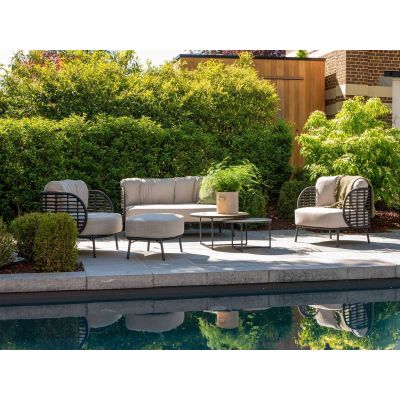 Salon de jardin Fabrice avec 2 tables et 1 repose pied