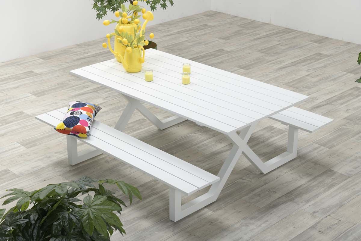 Blanc EUROSILLA Acapulco Table de Jardin 45 x 45 x 45 cm 