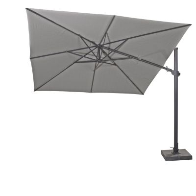 Parasol déporté Siesta Premium 3x3m - Toile charcoal et Mât anthracite (pied non inclus)