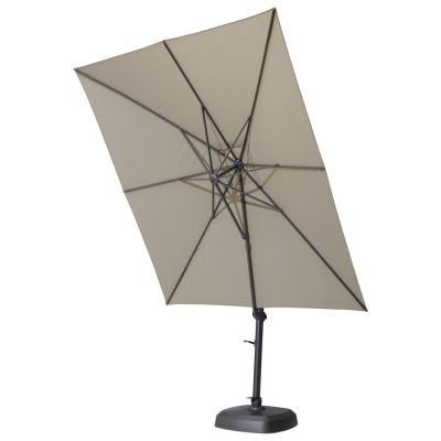 Parasol déporté Siesta 3x3m Toile Taupe/ Mat anthracite (pied non inclus)