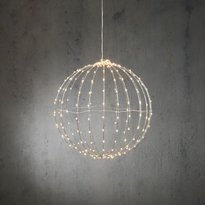 Boule de Noël blanc classique 260 LED ip44 avec minuteur - d40cm