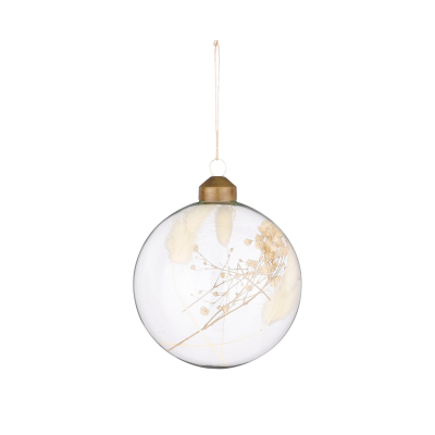 Boule de Noël transparente avec fleurs séchées