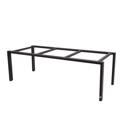 TABLE GOA 220 CM X 95 CM TOP HPL TEAK PATTERN + ARMATURE ALU ANTHRACITE &