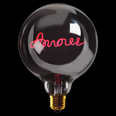 Ampoule à poser " Amour " led rouge