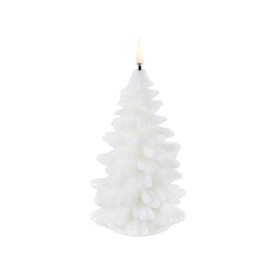 Bougie Christmas tree blanche à led 1x18cm