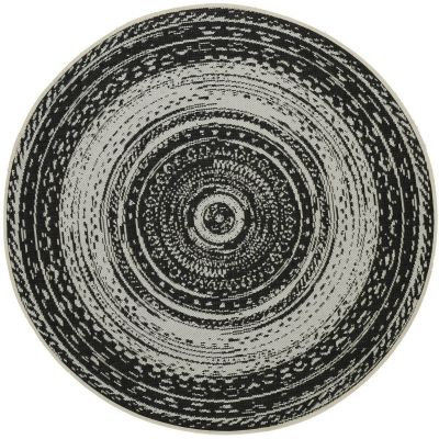 Tapis d'extérieur ø160 cm 'Antique' - Gris foncé 