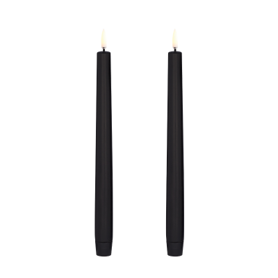 Set de 2 bougies noir à led Uyuni 2,3x25cm