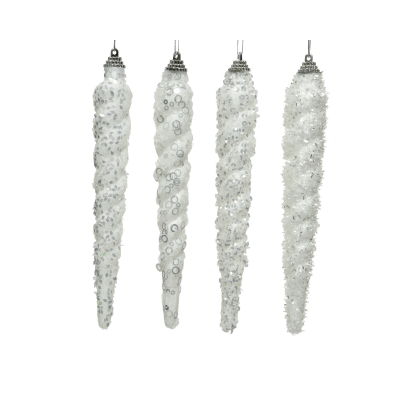Lot de 4 stalactites blanc 