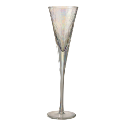 Flûte à champagne en verre irrégulier transparent 
