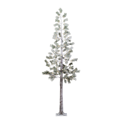 Led sapin sapin enneige fixe - l60.00-w60.00-h240.00cm-128l - vert/blanc chaud 