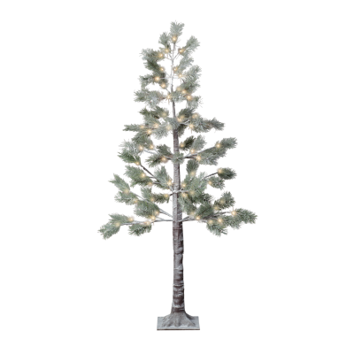 Led sapin sapin enneige fixe - l40.00-w40.00-h150.00cm-72l - marron/blanc chaud 