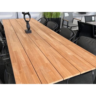 Table en teak Goa anthracite 280x95 cm