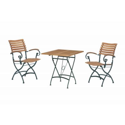Ensemble de jardin Lindau/Bellini : table carrée 70 x 70 cm + 2 fauteuils