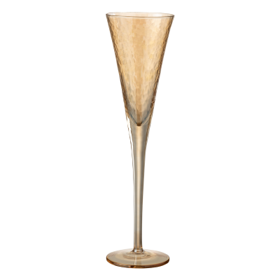 Flûte à champagne en verre irrégulier ambre