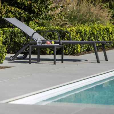 Lit de soleil Hydra avec accoudoirs | Anthracite