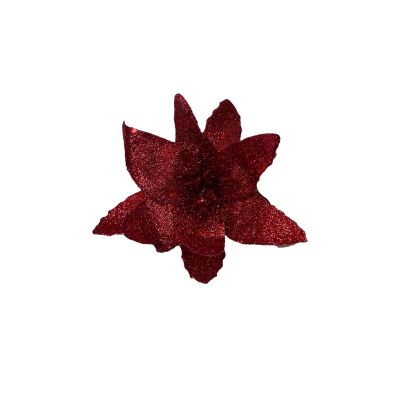 Poinsettia rouge à clip