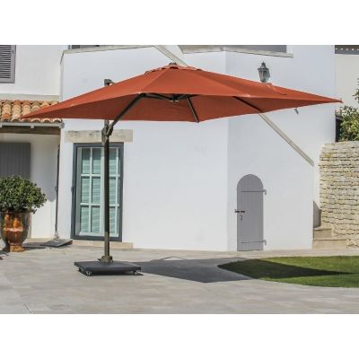 Parasol déporté 3x3m NH | Paprika + pied 70 kg sur roues