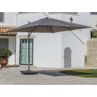 Parasol déporté 3x3m NH | Taupe + pied 90 kg sur roues