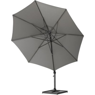 Parasol déporté Siesta Ø350cm - Toile Charcoal et Mât anthracite + pied 90 kg