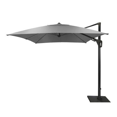 Parasol déporté Elios 3x4m Toile Chiné Gris / Mât anthracite (Pied en croix)