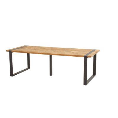 Ensemble de jardin Alto/Elba : table teck 240 x 100 cm + 6  fauteuils 