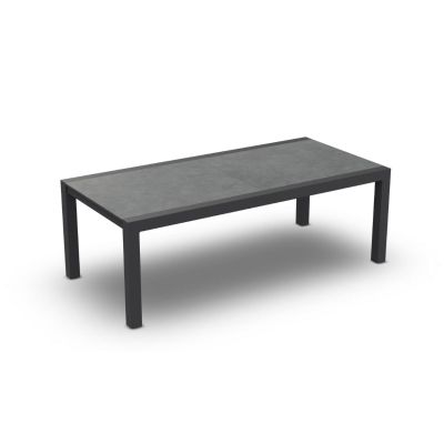 Table de jardin Livorno extensible anthracite plateau céramique 220/330 x 106 cm