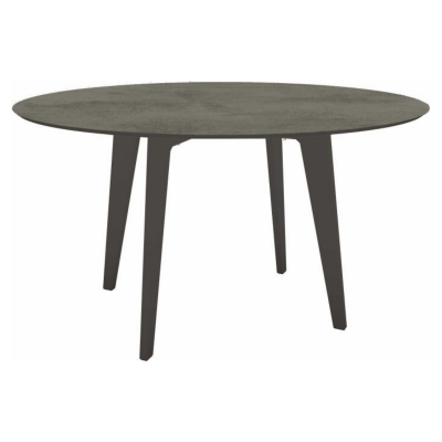 Table de jardin ronde Ø 134 cm anthracite plateau silverstar ciment