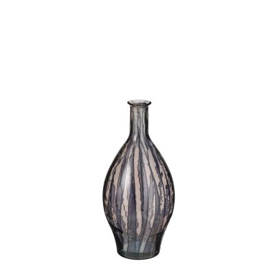 Palermo vase verre recycle noir - h60xd28cm