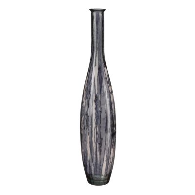 Palermo vase verre recycle noir - h100xd20cm