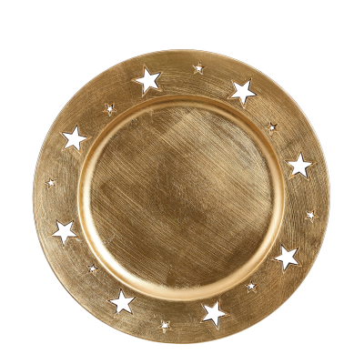 Assiette dorée à étoile