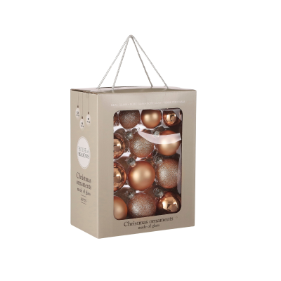 Lot de 26 boules de Noël rose 