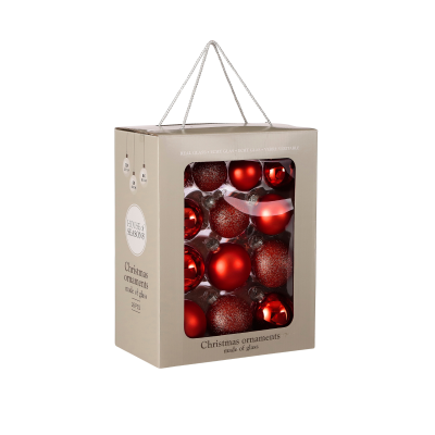 Lot de 26 boules de Noël rouge