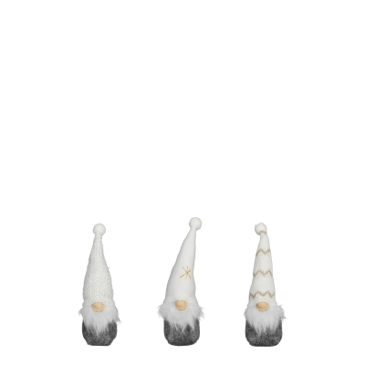 Lot de 3 gnomes de Noël blanc