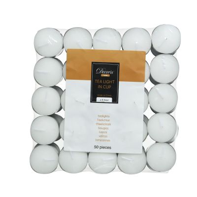 Bougies chauffe-plat cire - dia3.90-H1.90cm - Blanc (Filme rétr. a 50)