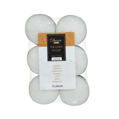 Bougies chauffe-plat cire - dia5.90-H2.20cm - Blanc (Filme rétr. a 12)