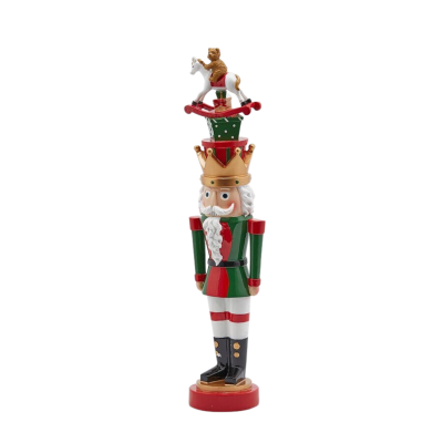 Casse-noisette vert et rouge H51cm 