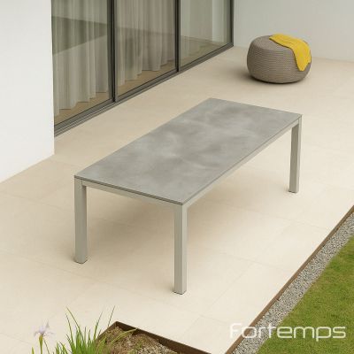 Table Livorno Dune 220/330x106 cm céramique "Palladium Grey"