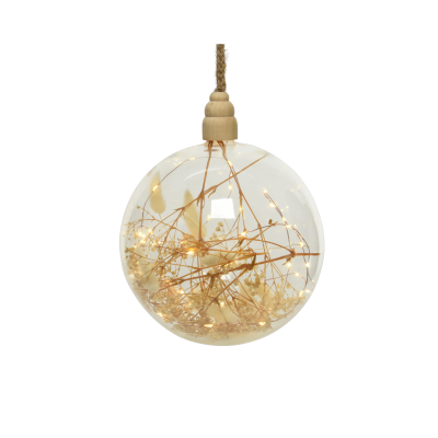 Micro led boule fixe bo intérieur - dia25.00cm-60l - transparent/blanc chaud 