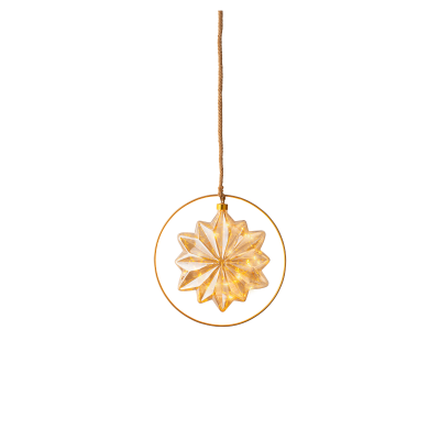 Micro led etoile fixe bo intérieur - dia26.00cm-15l - ambre/blanc classique 